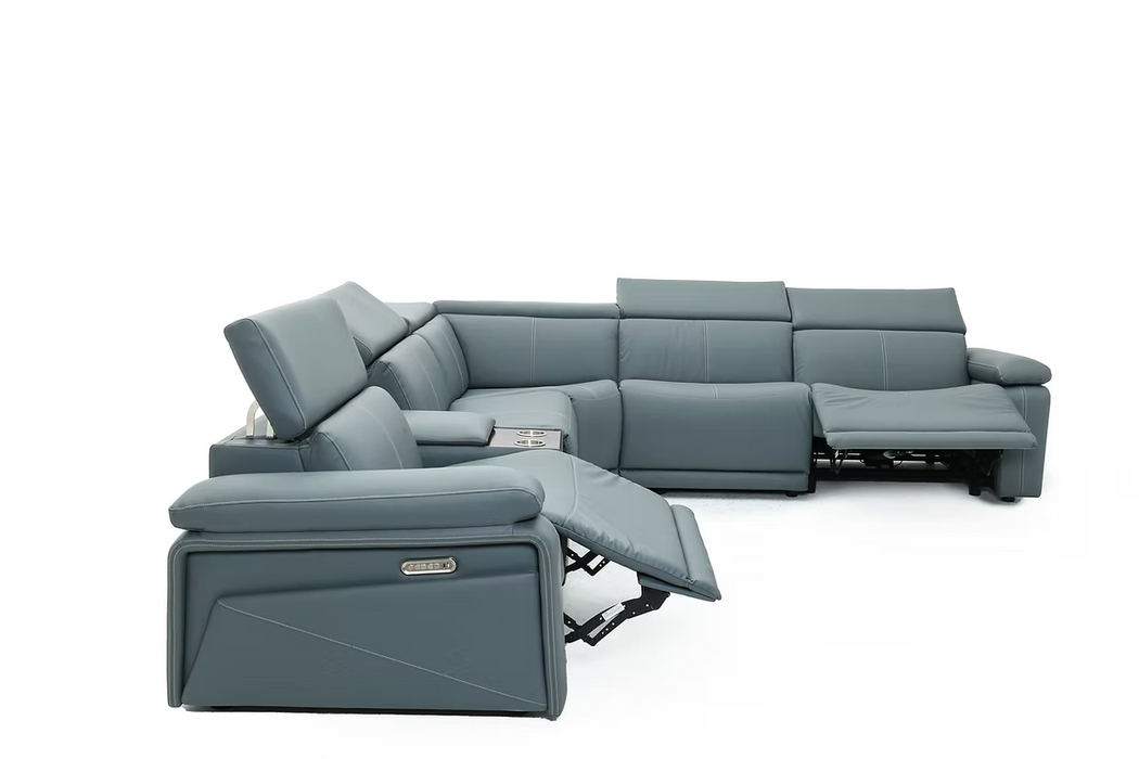 Phoenix Teal 6 Piece Power Sectional