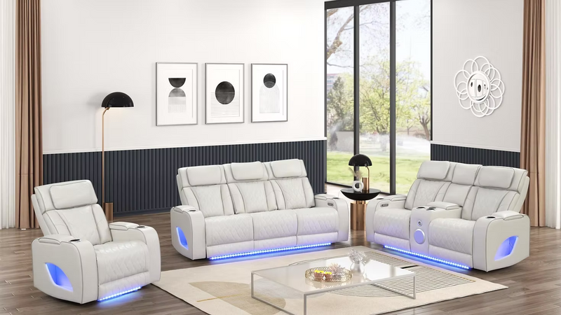 Aurora Ice Power Recliner Living Room Set