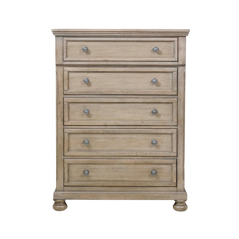Bethel Wire Brushed Gray Sleigh Storage Platform Bedroom Set - Lara FurnitureBedroom Set