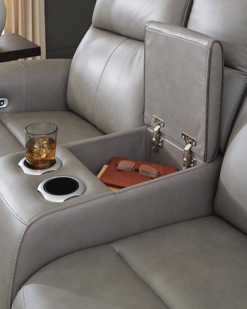 5Z-Comfort Coin Power Reclining Loveseat with Console - PCU1090018