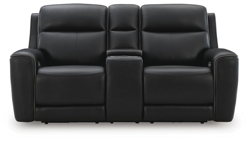 5Z-Comfort Onyx Power Reclining Loveseat with Console - PCU1090218