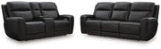 5Z-Comfort Sofa and Loveseat in Onyx - PKG023836
