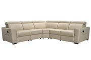 6021 Cream Sectional And Armchair W/ Manual Recliners Set - p14097