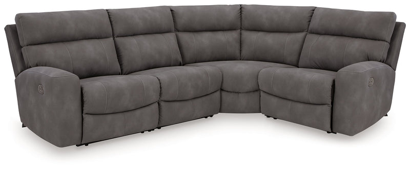 Next-Gen Durapella Slate 4-Piece Power Reclining Sectional from Ashley - Lara Furniture