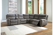 Next-Gen DuraPella Slate 6-Piece Power Reclining Sectional -  Ashley - Lara Furniture
