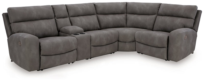 Next-Gen Durapella Slate 5-Piece Power Reclining Sectional from Ashley - Lara Furniture