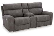 Next-Gen DuraPella Slate 3-Piece Power Reclining Sectional Loveseat with Console -  Ashley - Lara Furniture