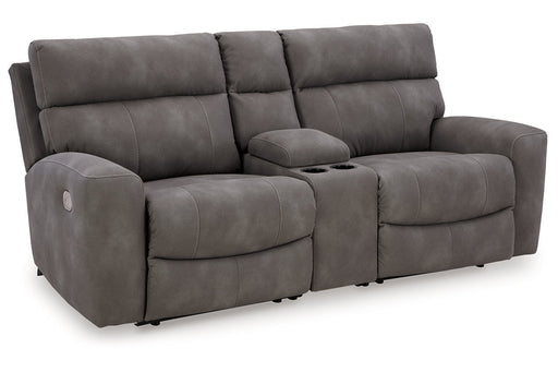Next-Gen DuraPella Slate 3-Piece Power Reclining Sectional Loveseat with Console -  Ashley - Lara Furniture