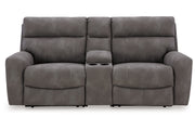 Next-Gen DuraPella Slate 3-Piece Power Reclining Sectional Loveseat with Console -  Ashley - Lara Furniture