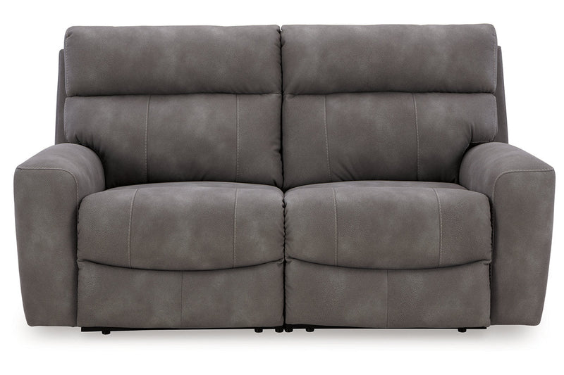 Next-Gen DuraPella Slate 2-Piece Power Reclining Sectional Loveseat -  Ashley - Lara Furniture
