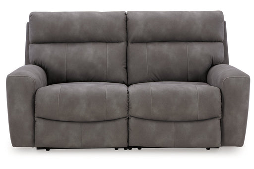 Next-Gen DuraPella Slate 2-Piece Power Reclining Sectional Loveseat -  Ashley - Lara Furniture
