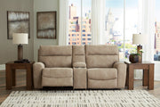 Next-Gen DuraPella Sand 3-Piece Power Reclining Sectional Loveseat with Console -  Ashley - Lara Furniture