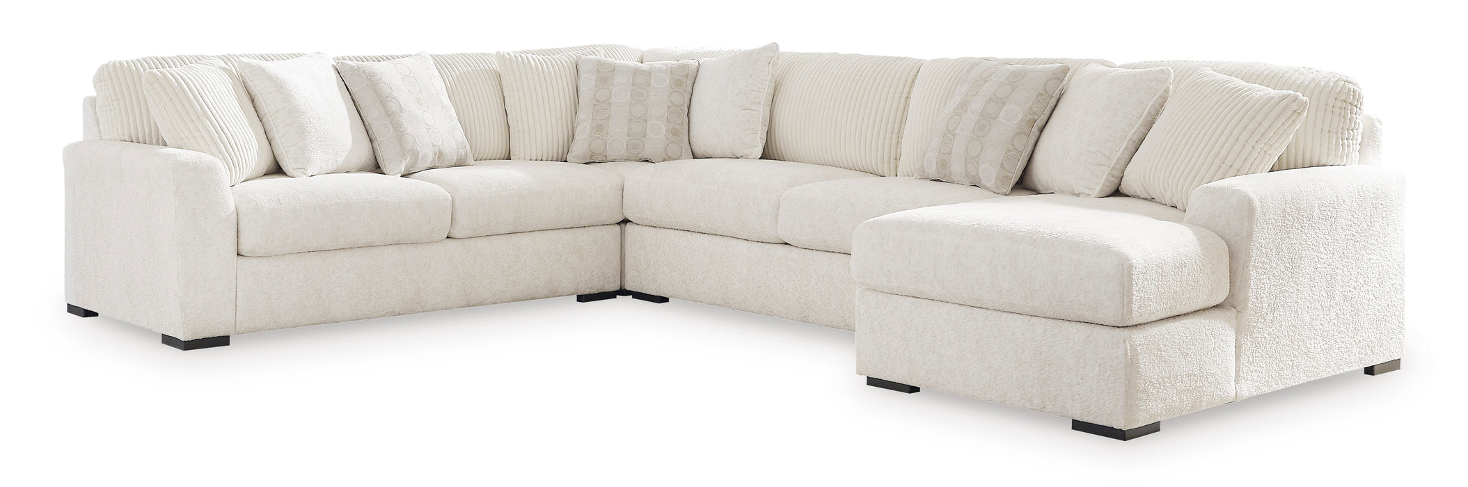 Chessington Ivory 4-Piece RAF Sectional With Chaise