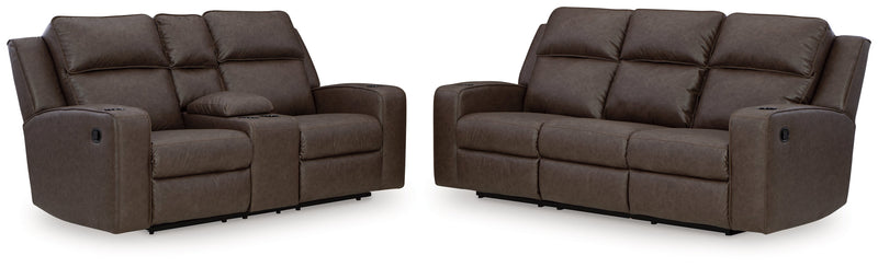 Lavenhorne Umber Reclining Sofa and Loveseat from Ashley - Lara Furniture