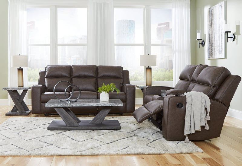 Lavenhorne Umber Reclining Sofa and Loveseat from Ashley - Lara Furniture