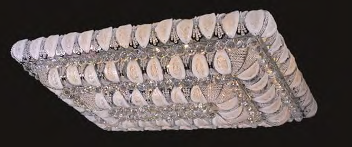 6685F-SQ 32X48 CHROME SQUARE LED COLOR CHANGING REMOTE CONTROL CHANDELIER (CB172)(FO525) - 210000000697