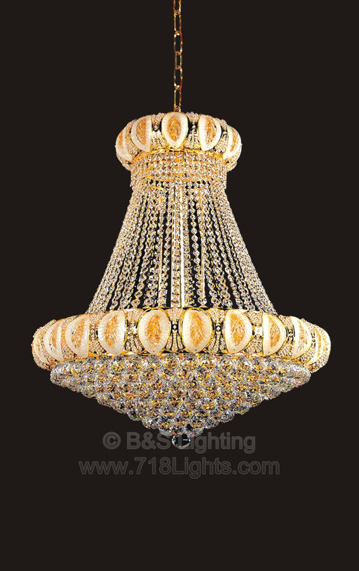 6685H32G -W32''H36'' GOLD HANGING CHANDELIER WITH MURANO (CB216)(FO365) - 210000001885