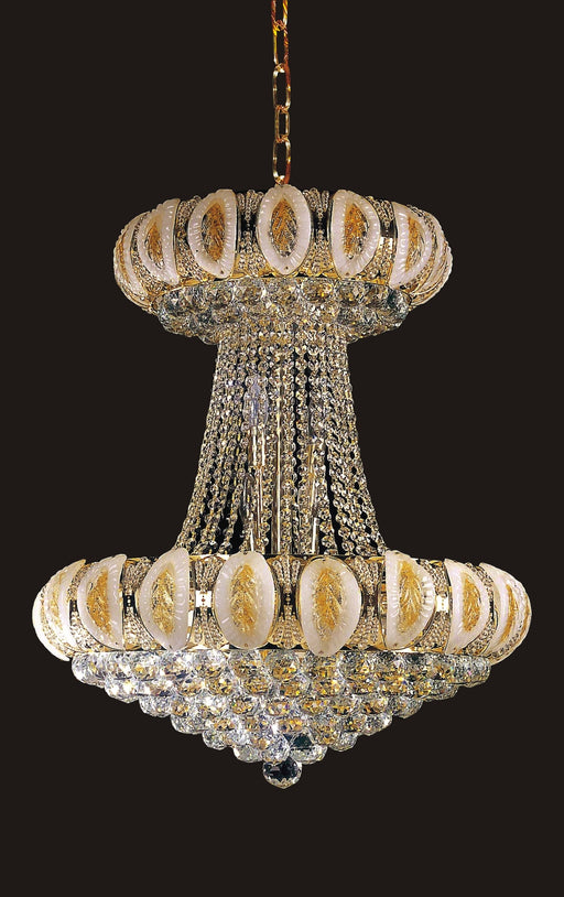 6685HC-24''X28'' GOLD MURANO STYLE CHANDELIER WITH EXTENDED TOP AND EXTRA CRYSTAL (CB162)(FO210) - 210000005854