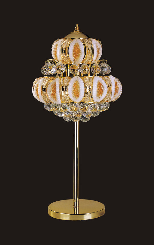6685T16T -W16''H27'' CHROME TABLE LAMP MURANO STYLE SIDE CRYSTAL (CB53) - 210000000717