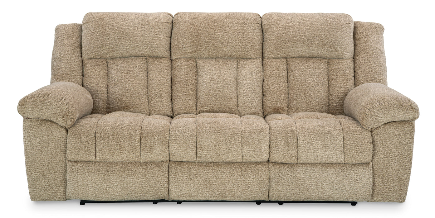 Tip-Off Traditional Wheat PWR REC Sofa with ADJ Headrest