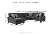 Tracling Slate 3-Piece LAF Chaise Sectional -  Ashley - Lara Furniture
