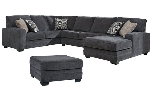 Tracling Slate 3-Piece Sectional with Ottoman -  Ashley - Lara Furniture