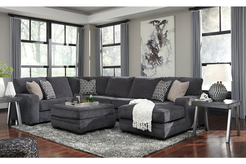 Tracling Slate 3-Piece Sectional with Ottoman -  Ashley - Lara Furniture