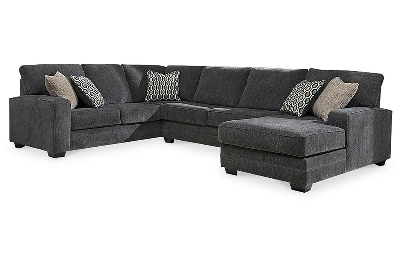 Tracling Slate 3-Piece Sectional with Ottoman -  Ashley - Lara Furniture
