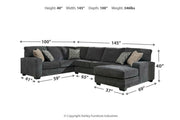 Tracling Slate 3-Piece Sectional with Ottoman -  Ashley - Lara Furniture