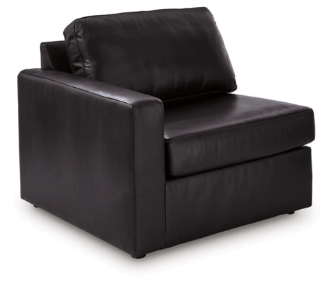 Modmax  Black Leather II 3-Piece Sectional Loveseat with Audio Console