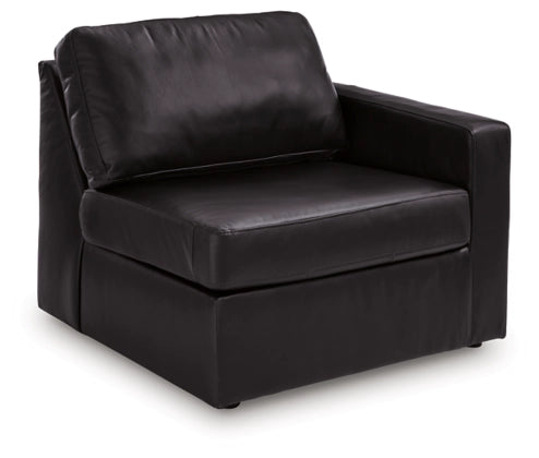Modmax  Black Leather II 3-Piece Sectional Loveseat with Audio Console