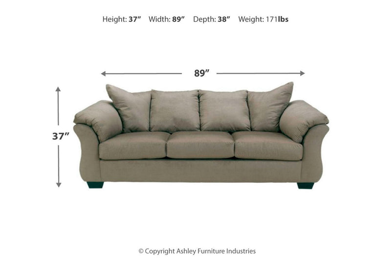 Darcy Cobblestone Sofa, Loveseat and Recliner -  Ashley - Lara Furniture