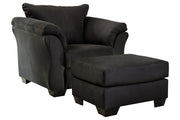 Darcy Black Chair and Ottoman -  Ashley - Lara Furniture