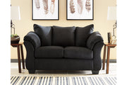 Darcy Black Loveseat and Ottoman -  Ashley - Lara Furniture