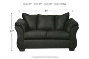Darcy Black Loveseat and Ottoman -  Ashley - Lara Furniture