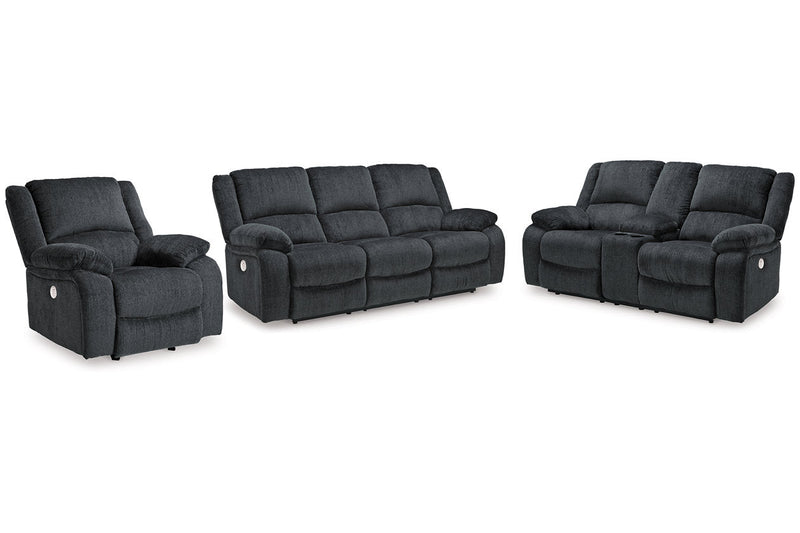 Draycoll Slate Power Reclining Sofa, Loveseat and Recliner -  Ashley - Lara Furniture