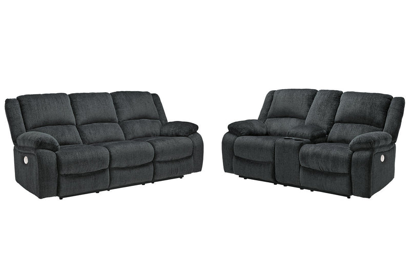Draycoll Slate Power Reclining Sofa and Loveseat -  Ashley - Lara Furniture