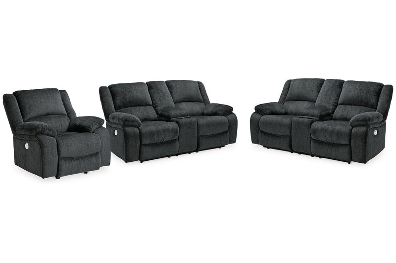 Draycoll  2 Power Reclining Loveseats and Recliner -  Ashley - Lara Furniture