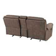 8206NF-2 Double Glider Reclining Love Seat with Center Console, Receptacles and USB Ports - 8206NF-2