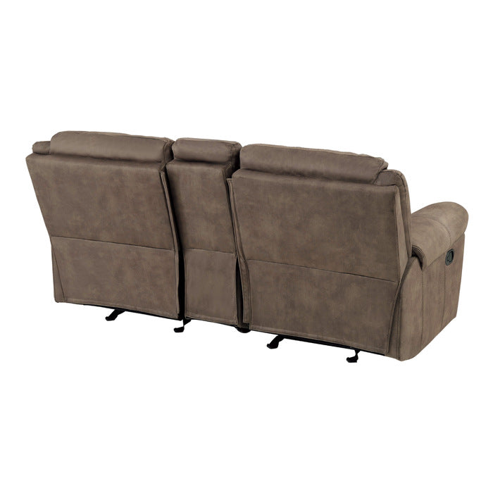 8206NF-2 Double Glider Reclining Love Seat with Center Console, Receptacles and USB Ports - 8206NF-2