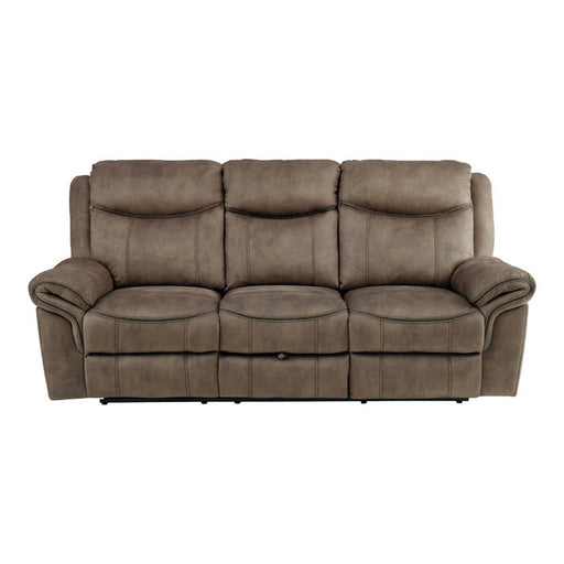 8206NF-3 Double Reclining Sofa with Center Drop-Down Cup Holders, Receptacles, Hidden Drawer and USB Ports - 8206NF-3