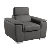 8228GY-1 Chair with Pull-out Ottoman - 8228GY-1