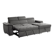 8228GY* (2)2-Piece Sectional with Adjustable Headrests, Pull-out Bed and Right Chaise with Hidden Storage - 8228GY*