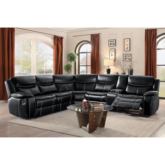 8230BLK*SC (3)3-Piece Sectional with Right Console - 8230BLK*SC