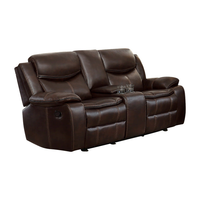 8230BRW*2 2pc Set: Sofa, Love - 8230BRW*2