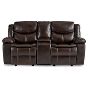 8230BRW-2 Double Glider Reclining Love Seat with Center Console - 8230BRW-2