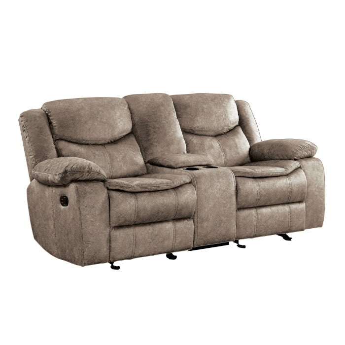 8230FBR-2 Double Glider Reclining Love Seat with Center Console - 8230FBR-2