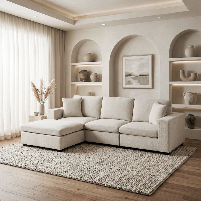8310NBE*4AC2C1AOT (4)4-Piece Modular Sectional with Ottoman - 8310NBE*4AC2C1AOT