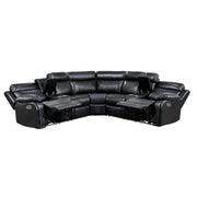 8315BLK*SCPW (3)3-Piece Power Reclining Sectional with Two Consoles, Speakers, Subwoofer, LED Lighting and  Charging Port - 8315BLK*SCPW