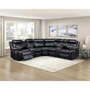 8315BLK*SCPW (3)3-Piece Power Reclining Sectional with Two Consoles, Speakers, Subwoofer, LED Lighting and  Charging Port - 8315BLK*SCPW